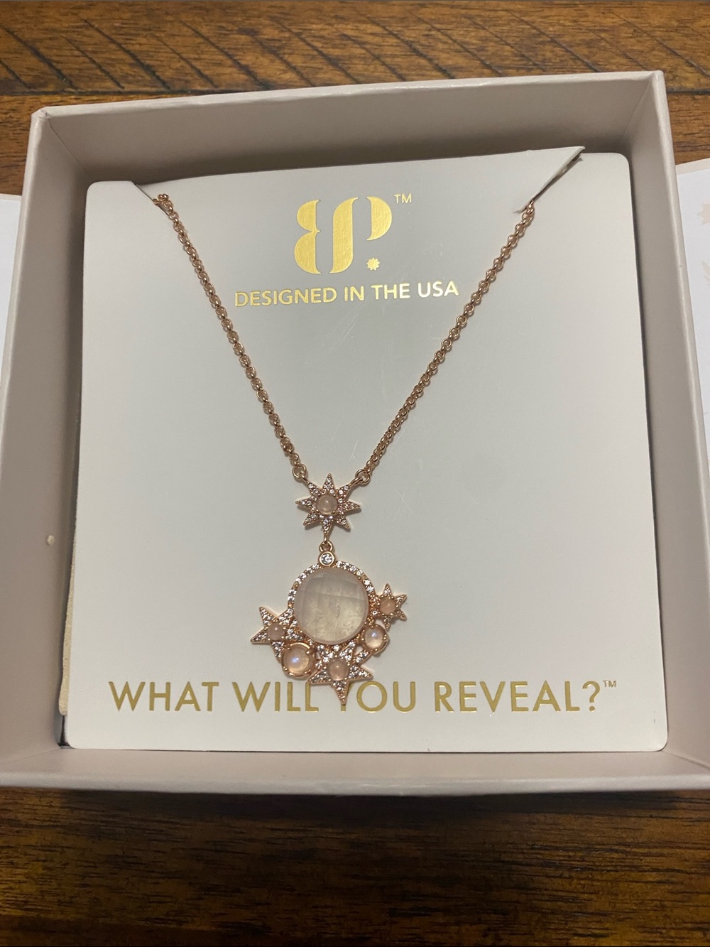 Bomb Party Halo Necklace - Genuine Moonstone - Rose Gold - Threads of Devotion